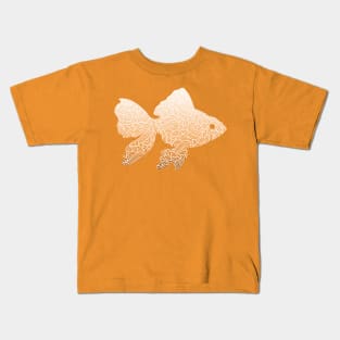 Ombre orange and white swirls doodles goldfish Kids T-Shirt